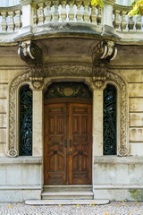 Fragment of Art Nouveau architecture style of Lisbon city