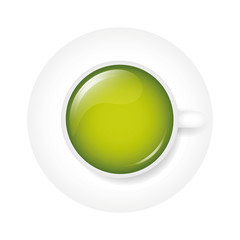 healthy green tea in a white cup vector illustration EPS10
