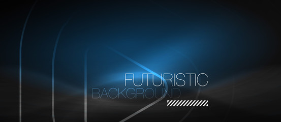 Dark black abstract background with neon colors and lines