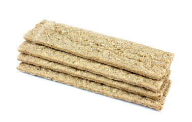 Crispbread isolated on white background.