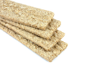 Crispbread isolated on white background.