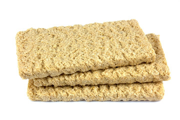 Crispbread isolated on white background.