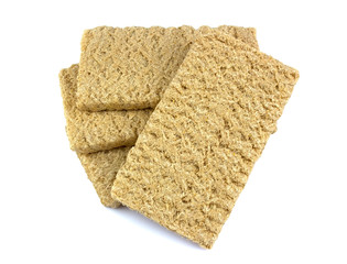 Crispbread isolated on white background.