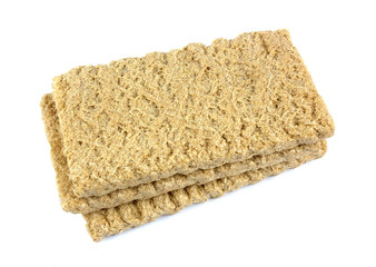 Crispbread isolated on white background.