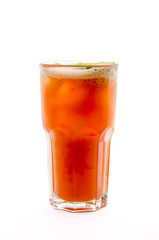 cocktail soft and long-drinks in front of white background