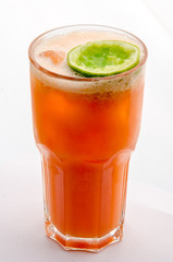 cocktail soft and long-drinks in front of white background