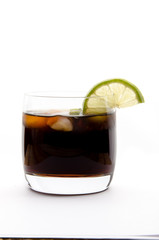 cocktail soft and long-drinks in front of white background