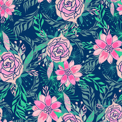 seamless floral pattern with roses
