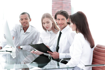 Fototapeta premium professional business team discussing new information in the office