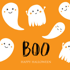 Cute halloween invitation or greeting card.