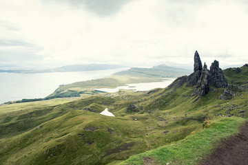 Old Man of Storr rock formation . Isle of Skye, Scotland.