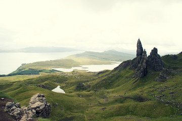 Old Man of Storr rock formation . Isle of Skye, Scotland.