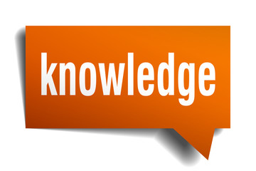 knowledge orange 3d speech bubble