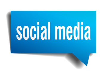 social media blue 3d speech bubble