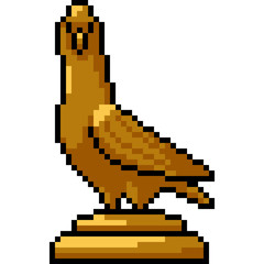 Fototapeta premium vector pixel art gold bird