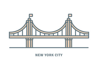 New York City icon with Brooklyn Bridge
