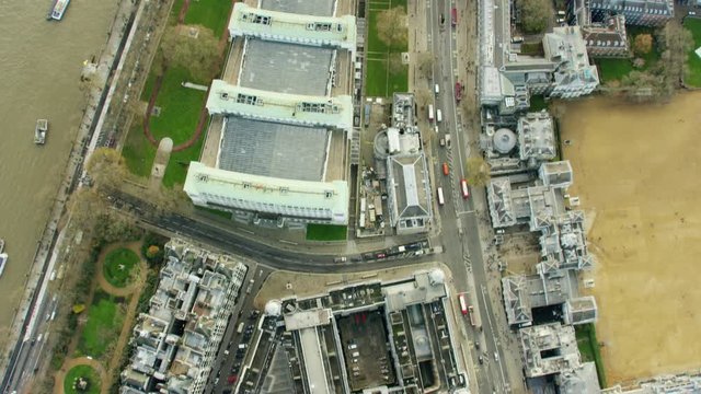Aerial view over English Capital City London England
