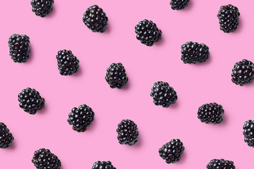 Colorful fruit pattern of blackberries