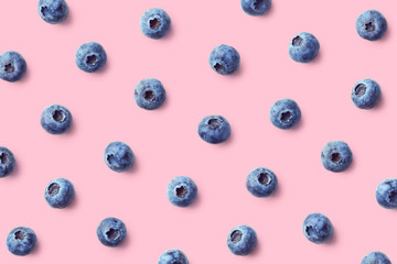 Colorful fruit pattern of blueberries