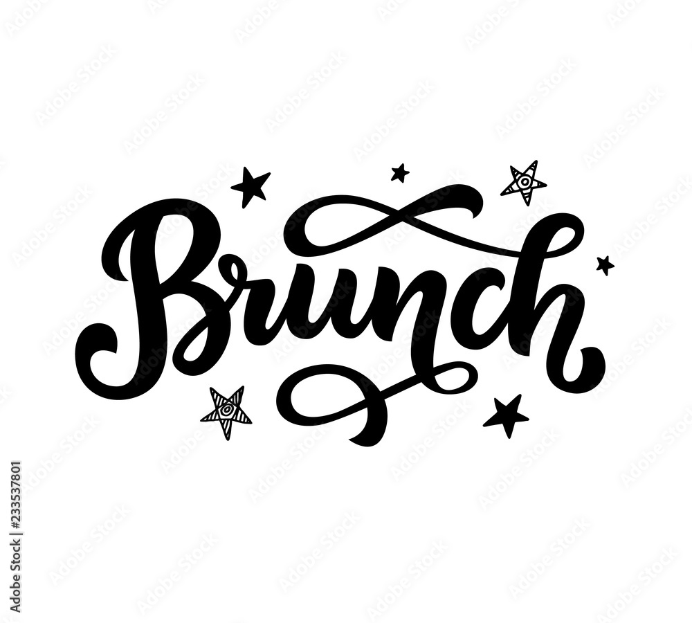 Wall mural brunch calligraphy vector logo badge