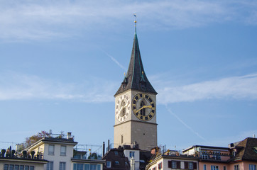 Fototapeta na wymiar Peterskirche Zürich