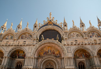 Fototapeta na wymiar Details of the St. Mark Basilica in Venice, Veneto, Italy