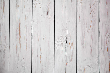Wooden background. White painted boards. Top view