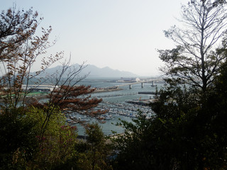 広島 海老山公園展望台からの眺め 五日市港 はつかいち大橋