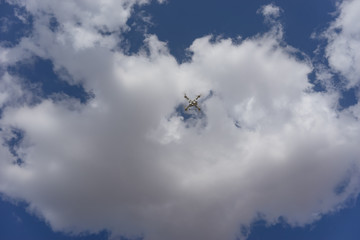 Fototapeta na wymiar Blue sky with big white cloud.