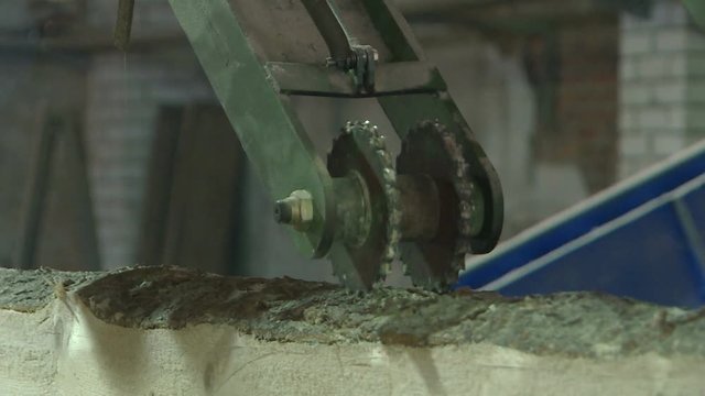 Plant for the production of wood boards. Pilorama. The concept of production, manufacturing and woodworking.