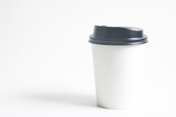To go cup of hot drink mock up for branding on white background