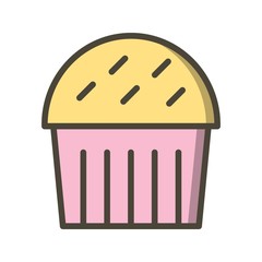 Cupcake Food Filled Outline Icon © IYIKON