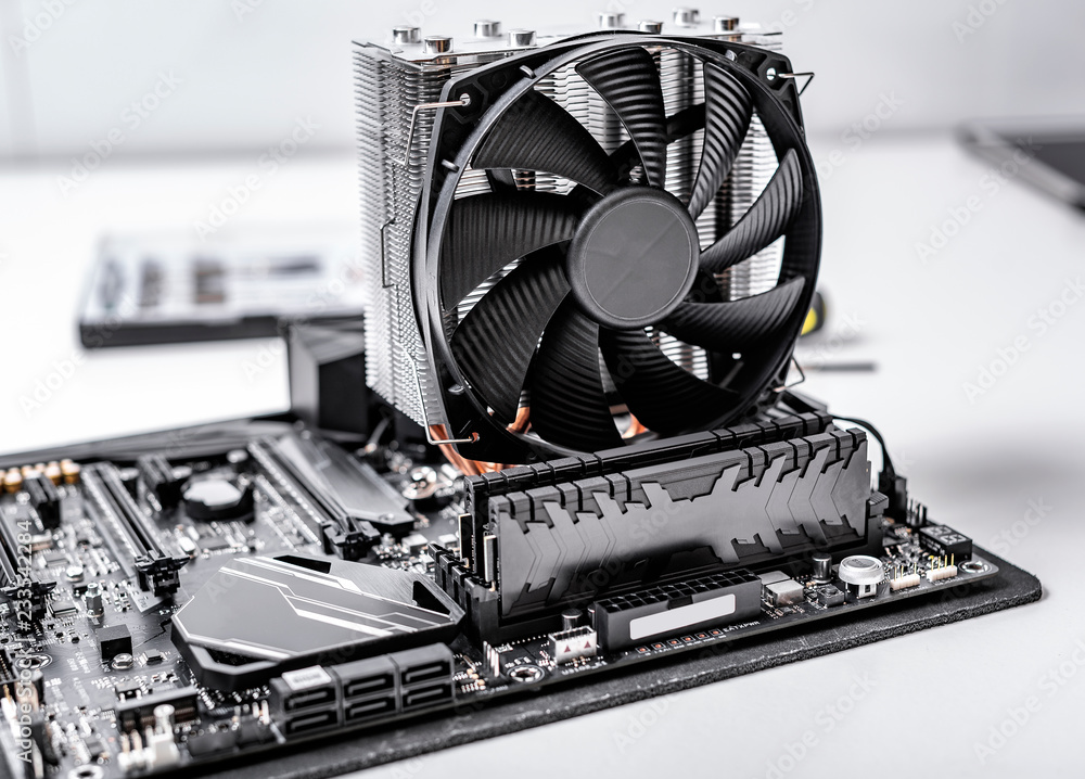 Poster components of the computer at the time of assembly of the pc.