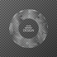 Glass frame in the form