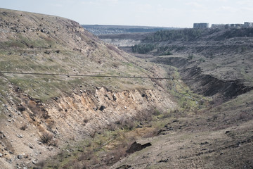 Landscape of empty deep earth cliff of nature