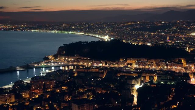 nice city at night seen from high pov