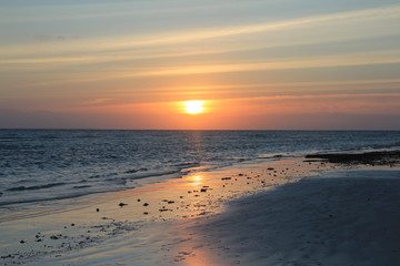 Sunset on a beach in Zanzibar