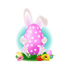 Happy easter colorful illustration