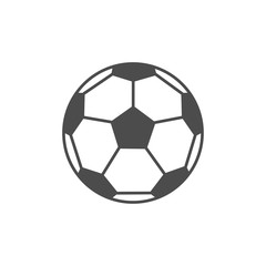 Obraz premium Vector flat icon of soccer football ball. Grey outline. Pictogram