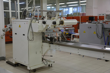 Industrial equipment and machinery at the factory of bread and sweets