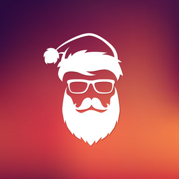 Christmas Vector Hipster Santa Claus 