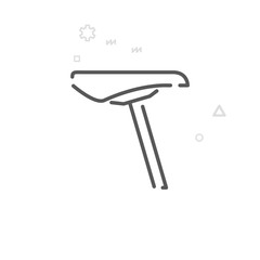 Bike Saddle and Seatpost Vector Line Icon, Symbol, Pictogram, Sign. Light Abstract Geometric Background. Editable Stroke