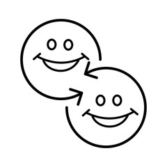 Обмен любезностями. Векторный значок.