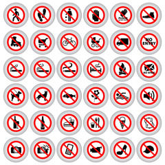 36 vector prohibition signs