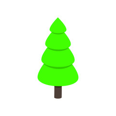 Christmas tree fir flat style design icon sign vector illustration. Symbol of family xmas holiday celebration isolated on white background.  Simple shape for holyday. Merry christmas, happy new year