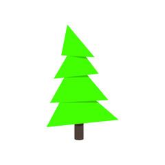 Christmas tree fir flat style design icon sign vector illustration. Symbol of family xmas holiday celebration isolated on white background.  Simple shape for holyday. Merry christmas, happy new year