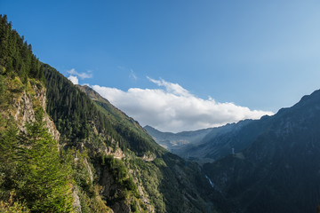 Landscape of peak Transfagarasan mountains in Romania