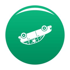 Turned car icon. Simple illustration of turned car vector icon for any design green