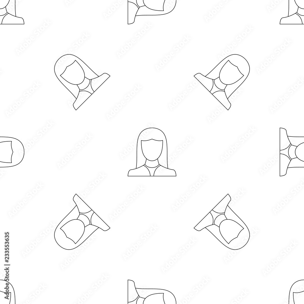 Poster female avatar pattern seamless vector repeat geometric for any web design