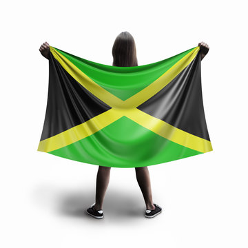 Women and Jamaican flag